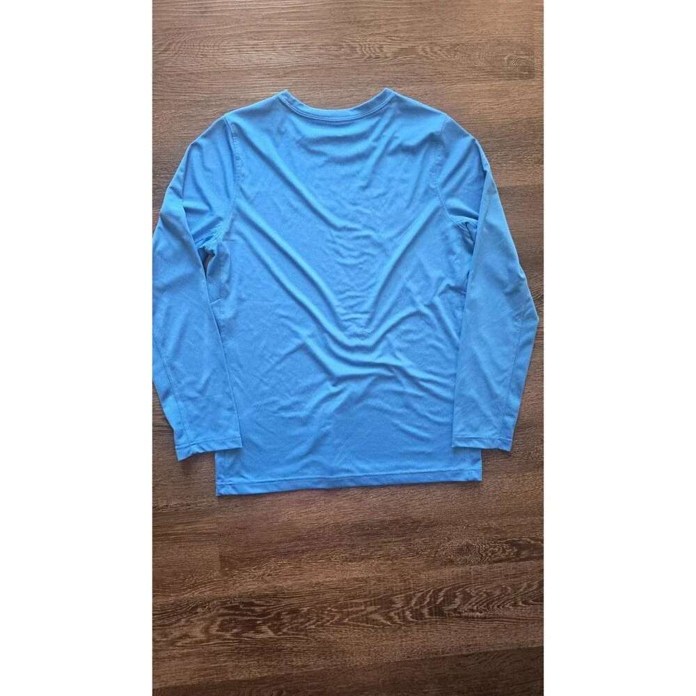 Nike Dri-FIT Men's XL Blue Long Sleeve Crew Neck Performance Shirt Logo